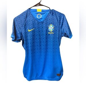 Women's Nike Vaporknit Brazil Football Player Issue Match Jersey Blue sz SMALL